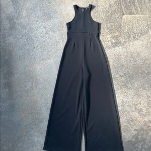 ZARA COLLECTION BLACK SLEEVELESS RACER BACK JUMPSUIT POLY CREPE SML